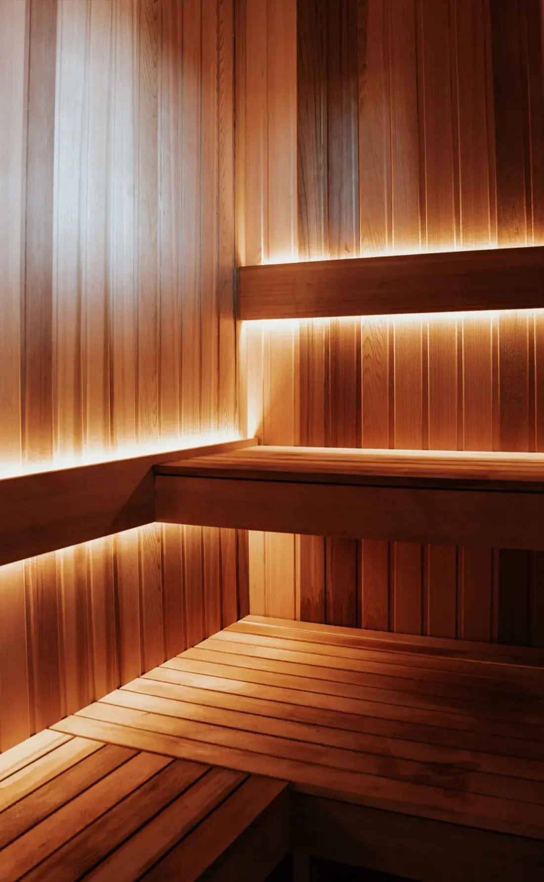 Cedar sauna interior built by Zerenity